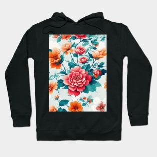 colorful floral trees abstract soft paint roses style unique Hoodie